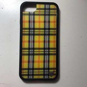 iphone 6/7/8 wildflower yellow plaid case